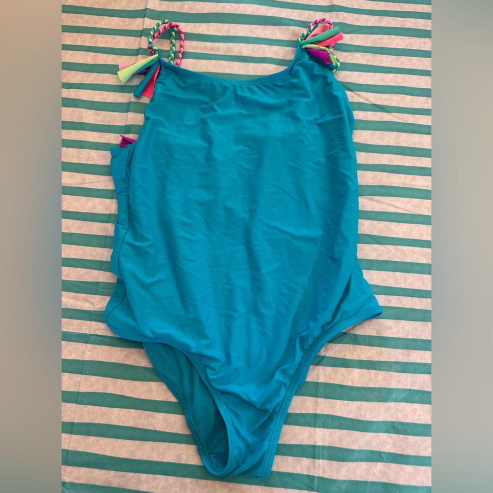 Big Girls Beach Lingo Size 14 Braided Strap One-Piece Swimsuit